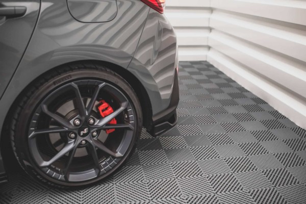 MAXTON DESIGN - Bočné difúzory zadného náraznika V.3 Hyundai I30 N Hatchback Mk3 Facelift,Čierny lesk – Obrázok 2