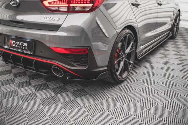 MAXTON DESIGN - Bočné difúzory zadného náraznika V.3 Hyundai I30 N Hatchback Mk3 Facelift,Čierny lesk – Obrázok 4