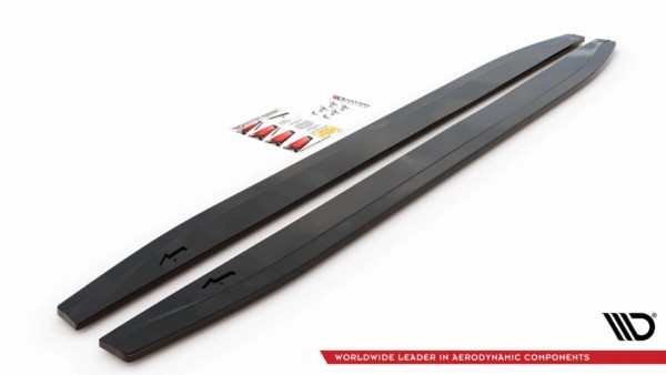 MAXTON DESIGN - Lišty pod prahy Mercedes-Benz GLS AMG-Line X167,,Čierny lesk – Obrázok 6