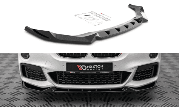MAXTON DESIGN - Spoiler pod predný náraznik V.2 vhodné pre BMW X1 M-Pack F48,,Čierny lesk