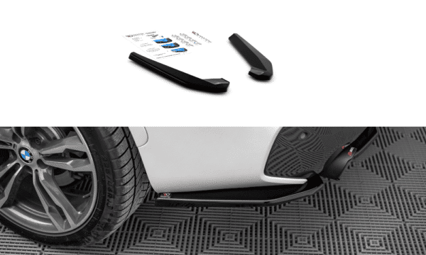 MAXTON DESIGN - Bočné difúzory zadného náraznika vhodné pre BMW X1 M-Pack F48,Čierny lesk