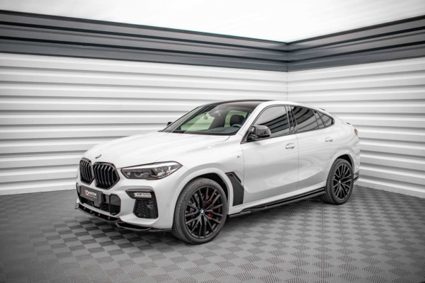 MAXTON DESIGN - Lišty pod prahy vhodné pre BMW X6 M-Pack G06,,Čierny lesk – Obrázok 3