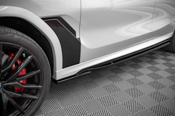 MAXTON DESIGN - Lišty pod prahy vhodné pre BMW X6 M-Pack G06,,Čierny lesk – Obrázok 4