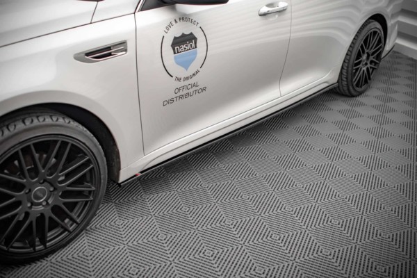 MAXTON DESIGN - Lišty pod prahy Kia Optima Mk4,,Čierny lesk – Obrázok 2