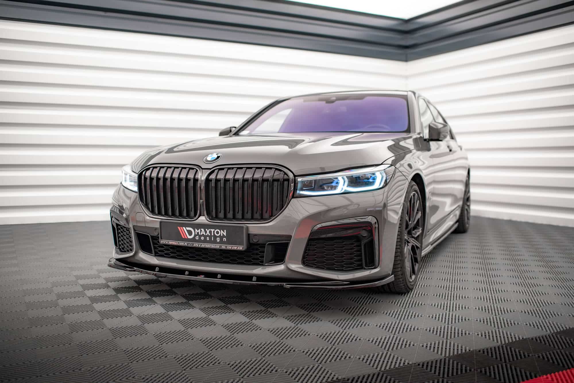 MAXTON DESIGN - Spoiler pod predný náraznik V.1 vhodné pre BMW 7 G11 M-Pack Facelift,,Čierny lesk – Obrázok 3