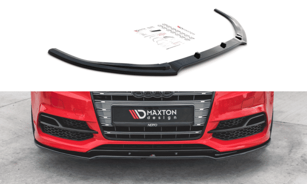 MAXTON DESIGN - Spoiler pod predný náraznik V.2 Audi S3 / A3 S-Line 8V Sedan/Cabrio,,Čierny lesk