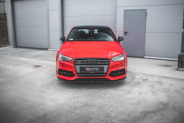 MAXTON DESIGN - Spoiler pod predný náraznik V.2 Audi S3 / A3 S-Line 8V Sedan/Cabrio,,Čierny lesk – Obrázok 2