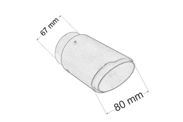Koncovka výfuku 80mm, vstup 67mm Carbon – Obrázok 5