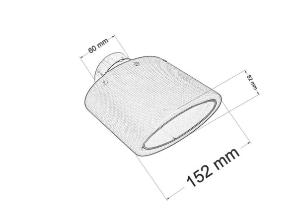 Koncovka výfuku 82x152mm, vstup 60mm Carbon – Obrázok 5
