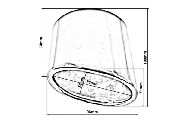 Koncovka výfuku 96x71mm vstup 92x77mm Honda – Obrázok 3