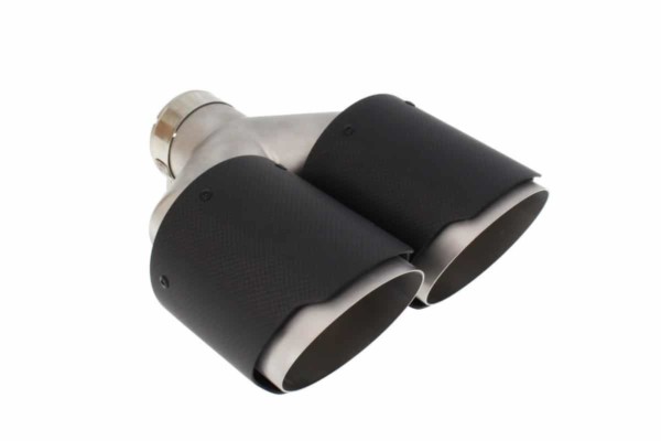 Dvojitá koncovka výfuku 2x114mm vstup 63mm Carbon