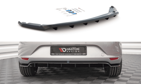 MAXTON DESIGN -Stredový zadný spoiler ,Seat Leon Hatchback Mk3,Čierny lesk