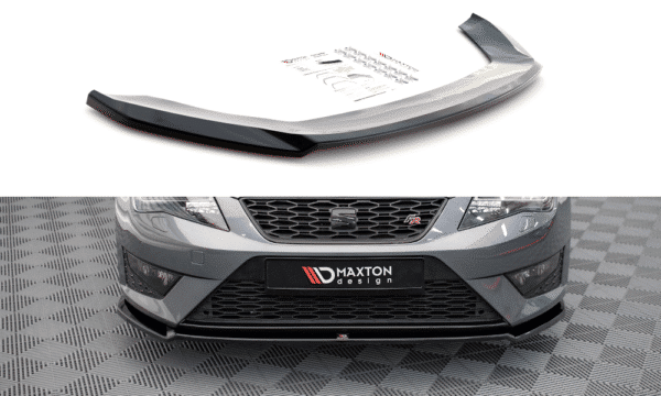 MAXTON DESIGN - Spoiler pod predný náraznik V.2,SEAT LEON FR / CUPRA MK3,Čierny lesk