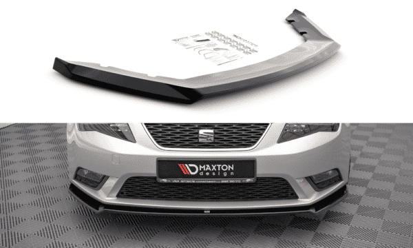 MAXTON DESIGN -Spoiler pod predný nárazníkV.2,SEAT LEON MK3,Čierny lesk
