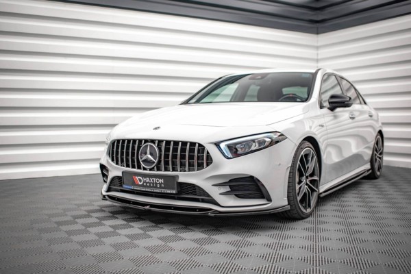 MAXTON DESIGN - Spoiler pod predný nárazník V.5 MERCEDES A35 AMG / AMG-LINE W177, čierny lesk – Obrázok 2