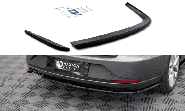 MAXTON DESIGN -Bočné difúzory zadného náraznikaV.1,SEAT LEON FR SPORTSTOURER MK3,Čierny lesk