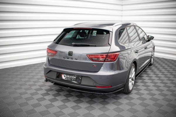 MAXTON DESIGN -Bočné difúzory zadného náraznikaV.1,SEAT LEON FR SPORTSTOURER MK3,Čierny lesk – Obrázok 2