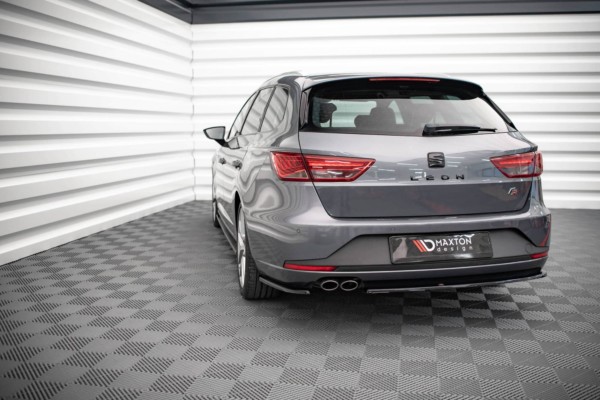 MAXTON DESIGN -Bočné difúzory zadného náraznikaV.1,SEAT LEON FR SPORTSTOURER MK3,Čierny lesk – Obrázok 3