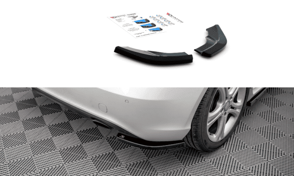 MAXTON DESIGN - Bočné difúzory pod zadný náraznik V.2, Mercedes-Benz A W176,Čierny lesk