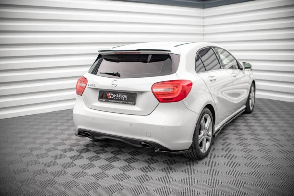 MAXTON DESIGN - Bočné difúzory pod zadný náraznik V.2, Mercedes-Benz A W176,Čierny lesk – Obrázok 2