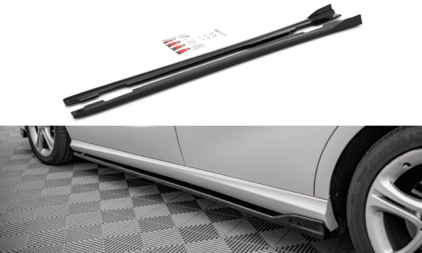 MAXTON DESIGN - Lišty pod bočné prahy V.1, Mercedes-Benz A W176,Čierny lesk