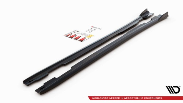 MAXTON DESIGN - Lišty pod bočné prahy V.1, Mercedes-Benz A W176,Čierny lesk – Obrázok 6