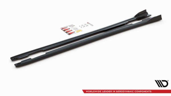 MAXTON DESIGN - Lišty pod bočné prahy V.1, Mercedes-Benz A W176,Čierny lesk – Obrázok 5