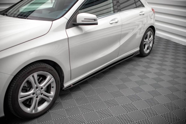 MAXTON DESIGN - Lišty pod bočné prahy V.1, Mercedes-Benz A W176,Čierny lesk – Obrázok 2