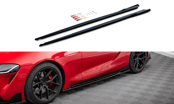 MAXTON DESIGN - Lišty pod bočné prahy, TOYOTA SUPRA MK5, Čierny lesk