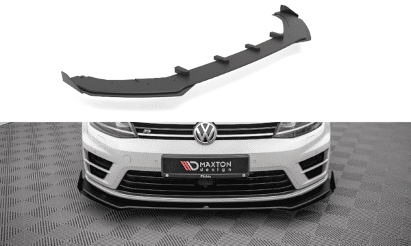 MAXTON DESIGN - Spoiler pod predný nárazník +Splitre ,STREET PRO, VOLKSWAGEN GOLF R MK7, Čierny+ Čierny lesk