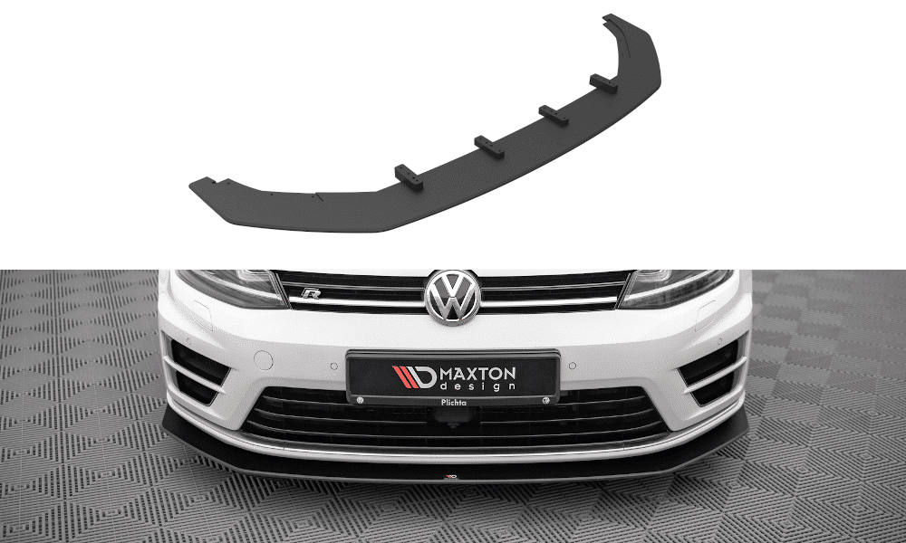 MAXTON DESIGN - Spoiler pod predný nárazník V.2, VOLKSWAGEN GOLF R MK7, Čierny