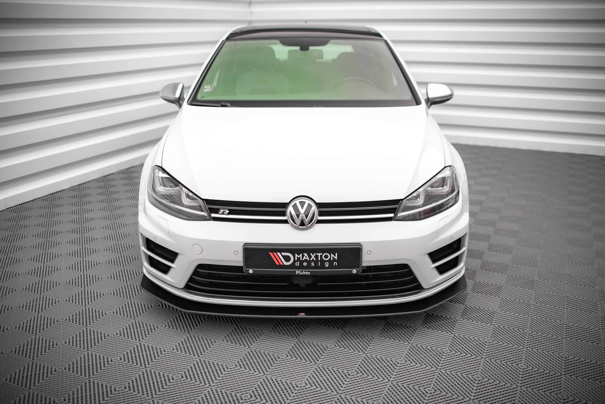 MAXTON DESIGN - Spoiler pod predný nárazník V.2, VOLKSWAGEN GOLF R MK7, Čierny – Obrázok 2