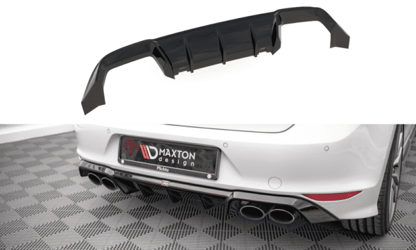 MAXTON DESIGN - ZADNÝ DIFÚZOR VOLKSWAGEN GOLF R MK7, čierny lesk
