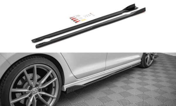 MAXTON DESIGN - Lišty pod bočné prahy V.2 VOLKSWAGEN GOLF R MK7, čierny lesk