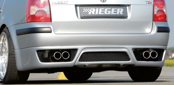 Rieger zadný podnáraznik -  VW Passat (3BG) , plast ABS, 
vrátane- hliniková mriežka, Certifikát,montážne vybavenie