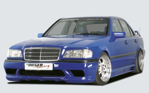 Rieger  nádstavce prahov -  Mercedes C-Class (W202) , Ľavá strana, s priehlbinou a 2 otvormi, plast ABS, 
vrátane- hliniková mriežka, Certifikát,montážne vybavenie – Obrázok 2
