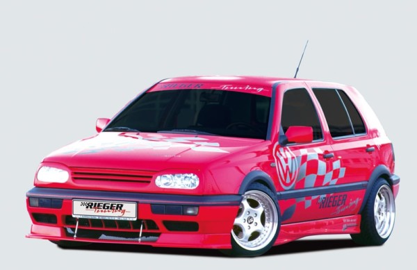 Rieger  predný spoiler -  VW Golf 3 , s interovaným splitrom, plast ABS, 
vrátane- hliniková mriežka, Certifikát,montážne vybavenie – Obrázok 2