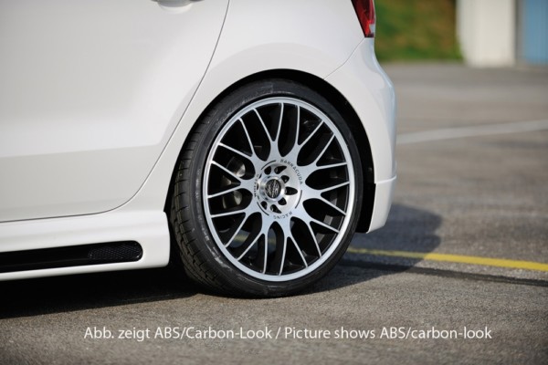 Rieger  nádstavce prahov -  VW Polo 6 (6R) , Ľavá strana, s priehlbinou, s otvorom,, plast ABS, 
vrátane- hliniková mriežka,montážne vybavenie – Obrázok 3