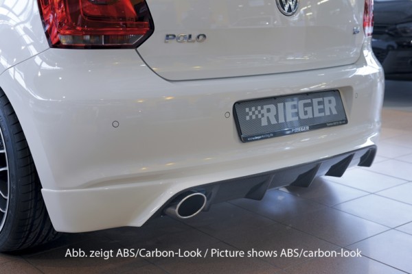 Rieger zadný podnáraznik -  VW Polo 6 (6R) , pre športové koncovky Ľavá strana, (115x85mm oval), plast ABS, 
vrátane-montážne vybavenie