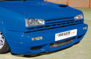 Rieger  predný podnárazník -  VW Golf 2 , plast ABS, 
vrátane- hliniková mriežka,montážne vybavenie, Certifikát