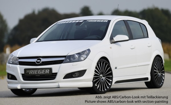 Rieger  nádstavce prahov -  Opel Astra H , Ľavá strana, s priehlbinou, s otvorom,, plast ABS, 
vrátane-montážne vybavenie, hliniková mriežka – Obrázok 4