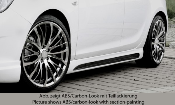 Rieger  nádstavce prahov -  Opel Astra J , Pravá strana s priehlbinou, s otvorom,, plast ABS, 
vrátane- hliniková mriežka,montážne vybavenie, Certifikát – Obrázok 2