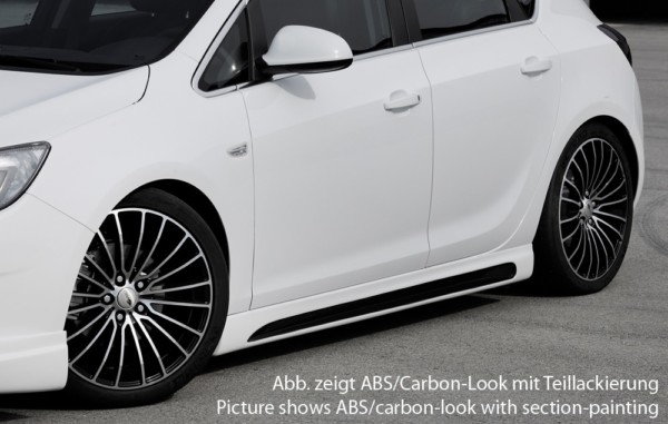 Rieger  nádstavce prahov -  Opel Astra J , Pravá strana s priehlbinou, s otvorom,, plast ABS, 
vrátane- hliniková mriežka,montážne vybavenie, Certifikát – Obrázok 3