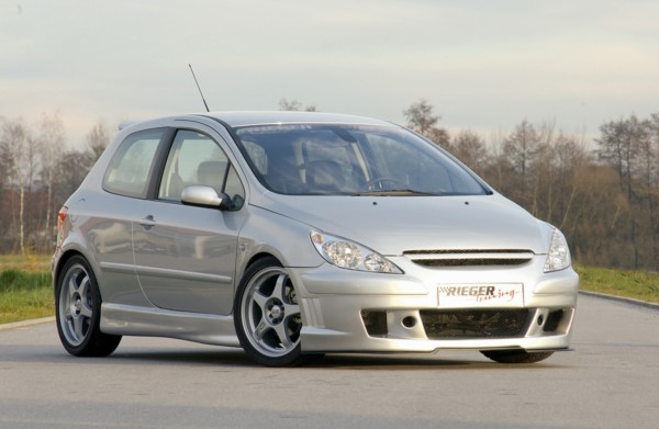 Rieger  nádstavce prahov -  Peugeot 307 , Pravá strana plast ABS, 
vrátane- Certifikát,montážne vybavenie