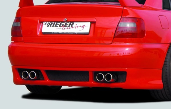 Rieger zadný podnáraznik RS4 Look -  Audi A4 (B5) , , plast ABS, 
vrátane- hliniková mriežka, Certifikát,montážne vybavenie