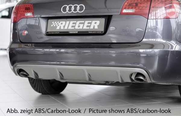 Rieger vložka zadného nárazíka -  Audi A6 (4F) , pre originál koncovky Ľavá strana + Pravá strana plast ABS, Pre vozidlá s S-Line exterier a bez S-Line exterier, 
vrátane-montážne vybavenie, Certifikát