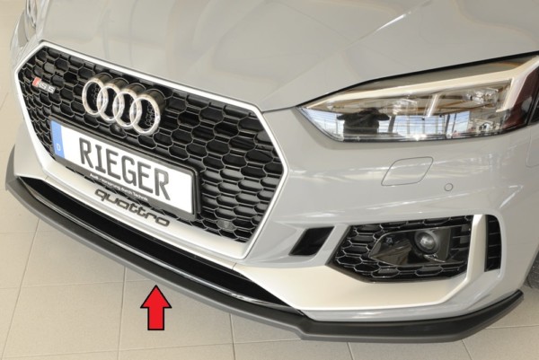 Rieger  splitter -  Audi RS5 (B9/F5) , pre original  nárazník, plast ABS, 
vrátane-montážne vybavenie,