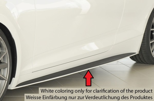 Rieger  bočné difúzory prahov -  Audi A5 (B9/F5) , Ľavá strana, plast ABS, Pre vozidlá s S-Line exterier, 
vrátane-montážne vybavenie, Certifikát