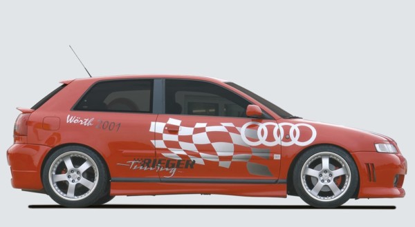 Rieger  nádstavce prahov -  Audi A3 (8L) , Pravá strana plast ABS, 
vrátane- Certifikát,montážne vybavenie – Obrázok 3