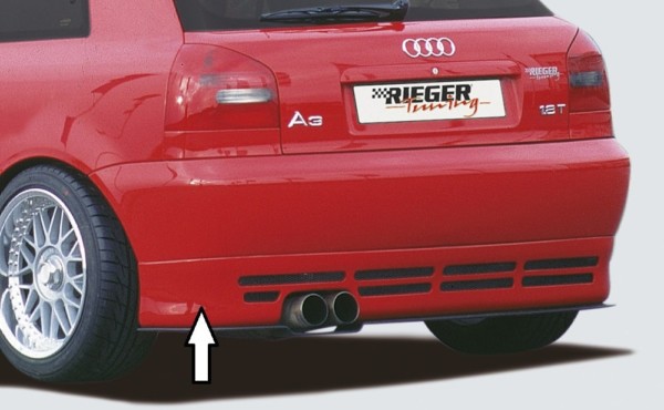 Rieger zadný podnáraznik -  Audi A3 (8L) , plast ABS, 
vrátane- Certifikát,montážne vybavenie, hliniková mriežka